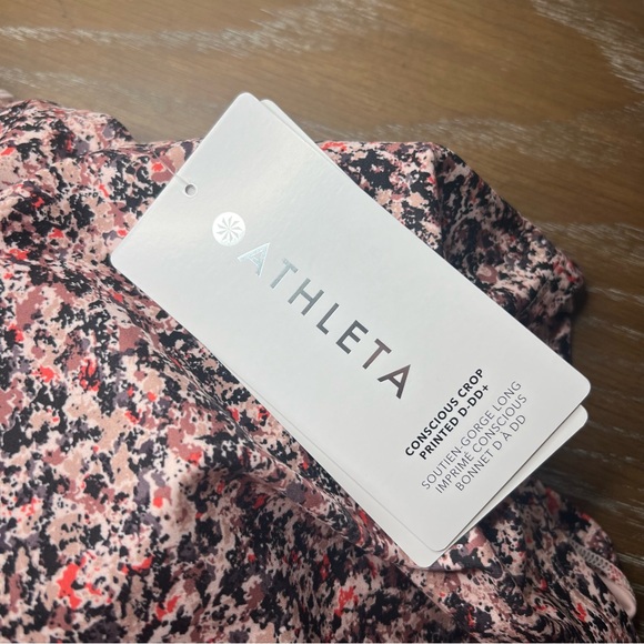 Athleta Conscious Crop Sports Bra Size 3X NWOT Pink Multi Yoga Gym - Picture 14 of 16